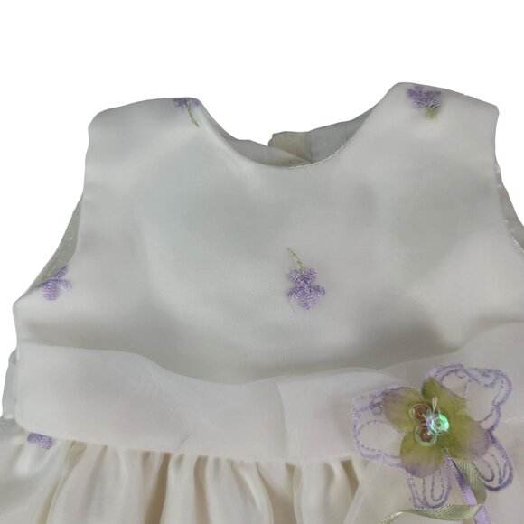 Special Occasions Formal Dress Cream SZ 0-3M Embroidery Pageant Wedding Party - Picture 4 of 9